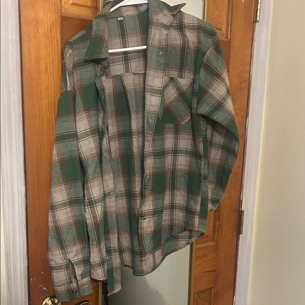 Amazon Green and Gray Plaid Jacket